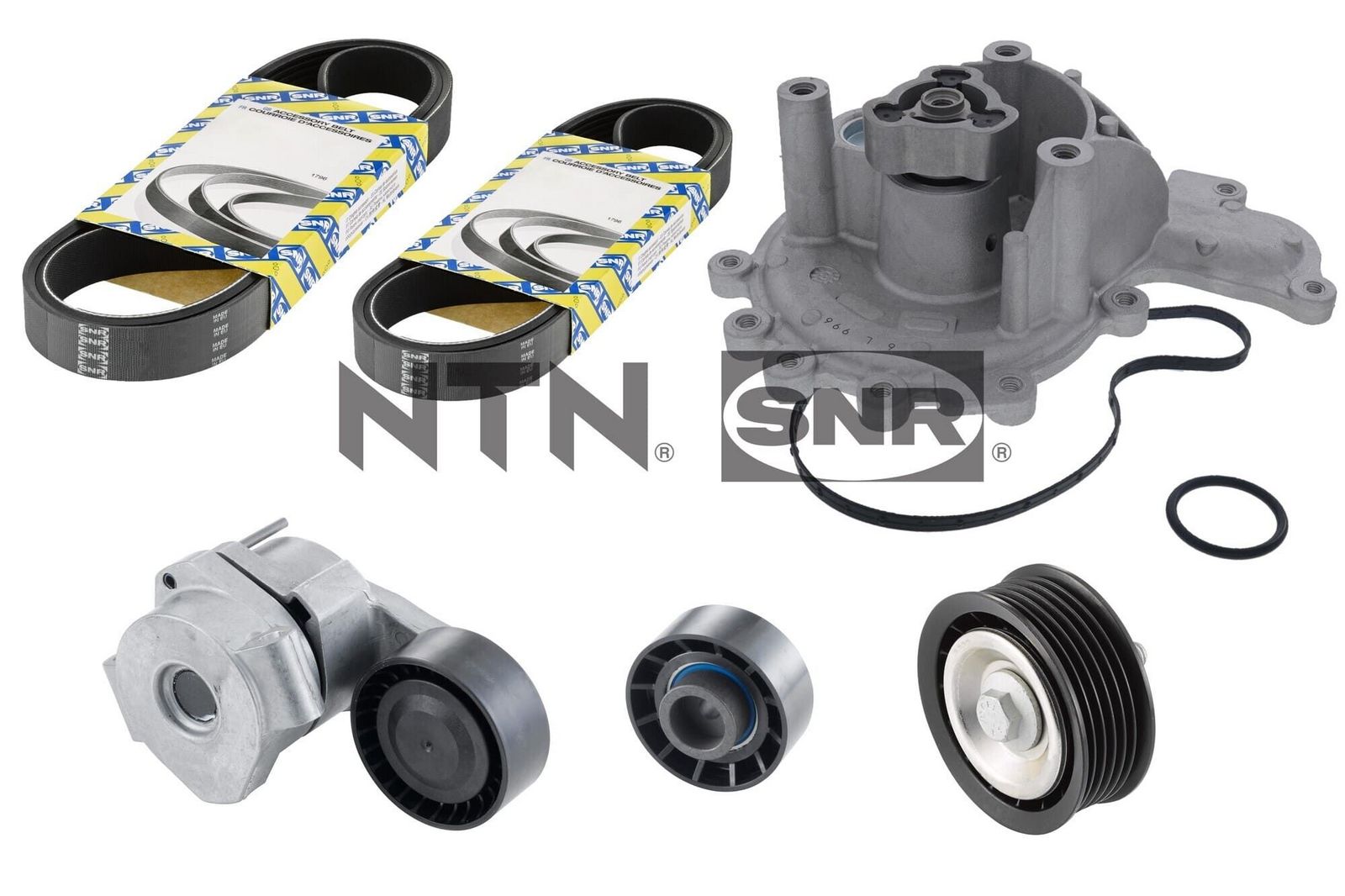 SNR KAP859.440 Water pump + v-ribbed belt kit