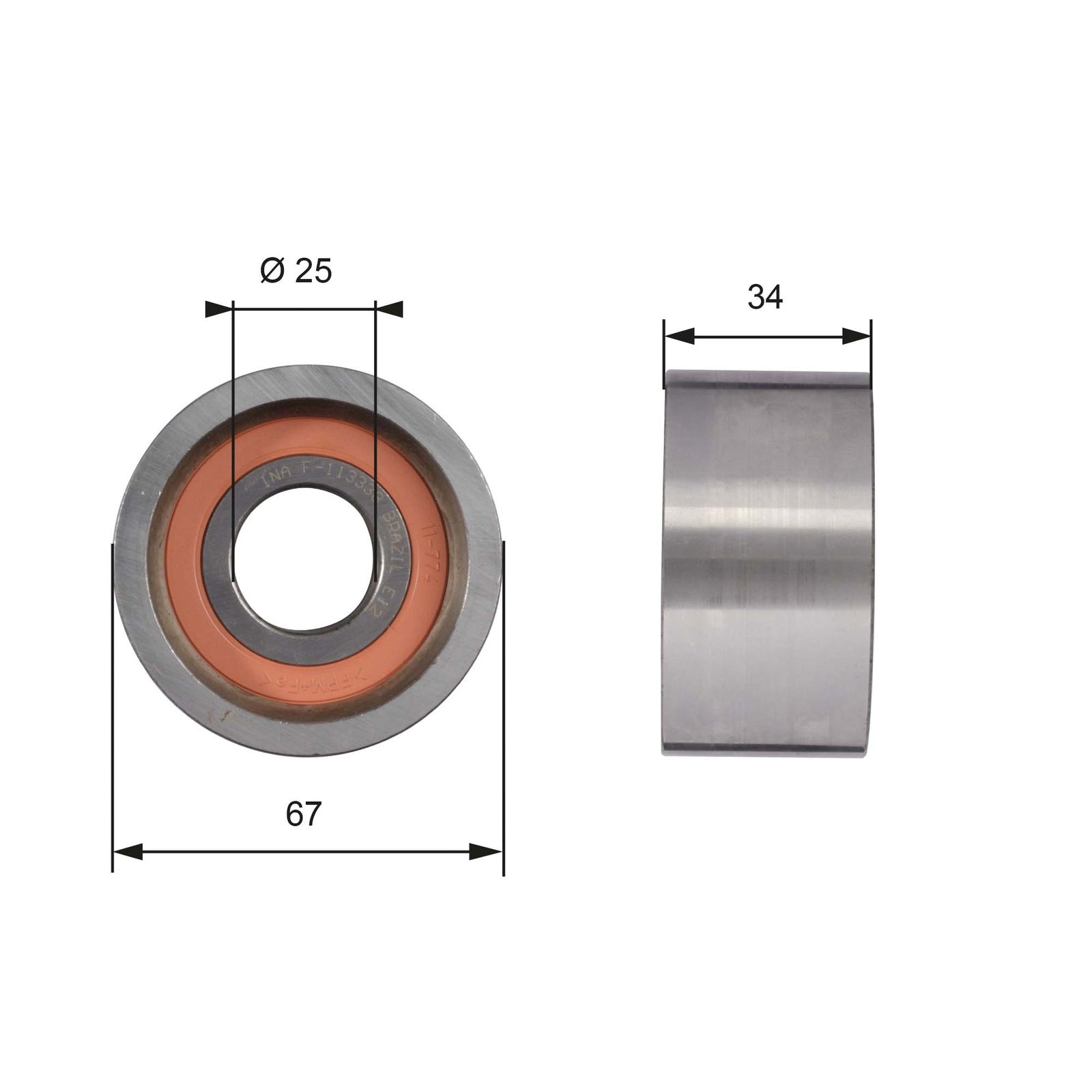 GATES T41178 Deflection pulley/guide pulley, timing belt