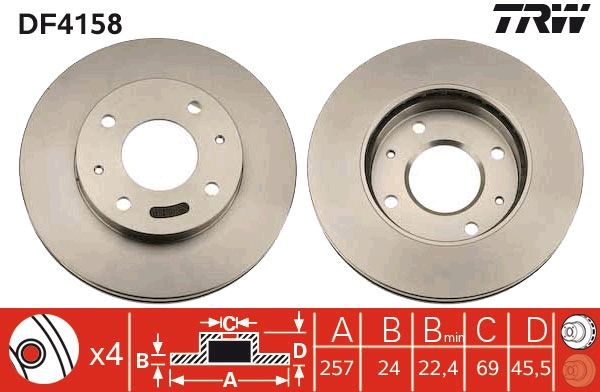 TRW DF4158 Brake disc