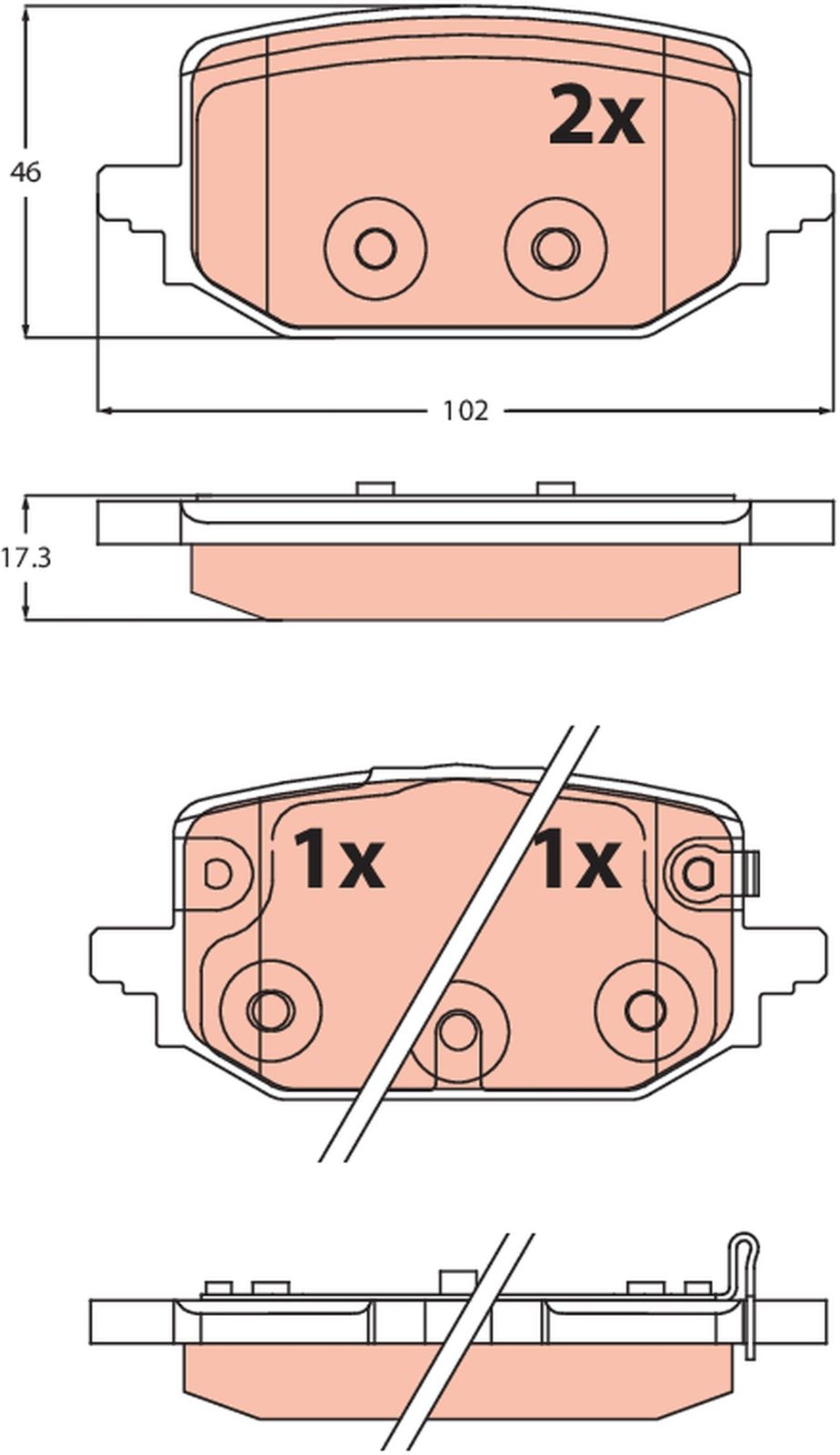TRW GDB2546 Brake pad set, disc brake