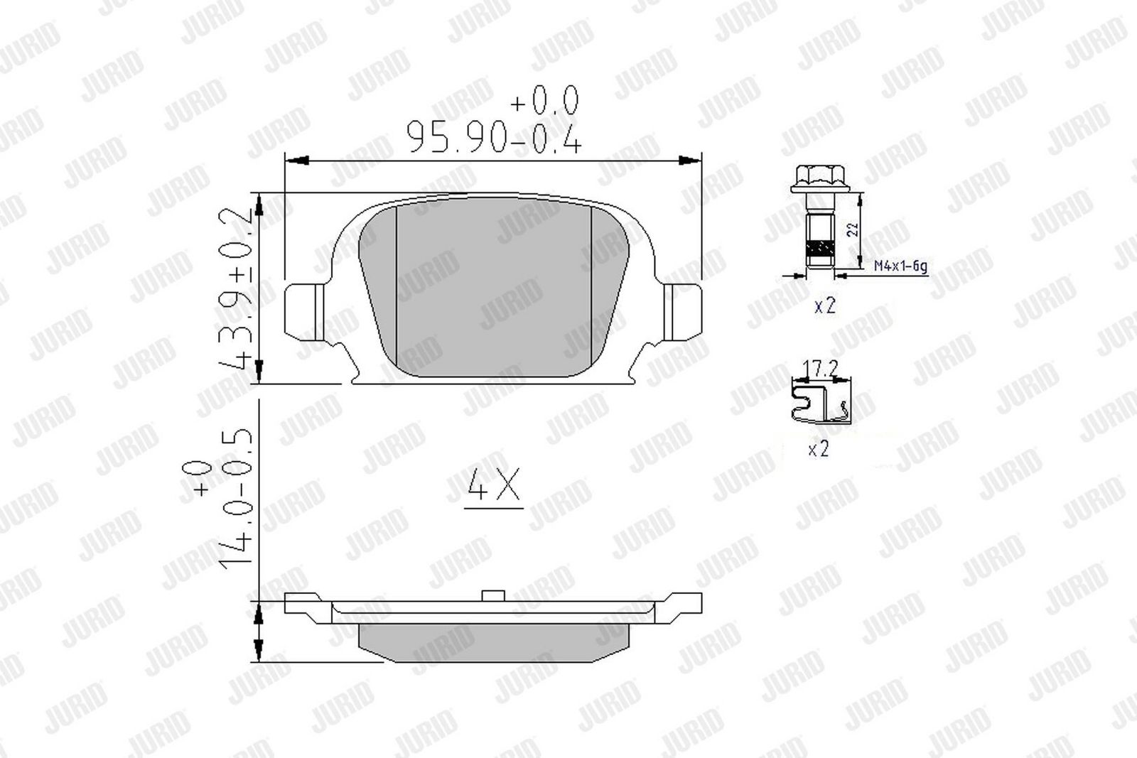 JURID 573009J Brake pad set, disc brake