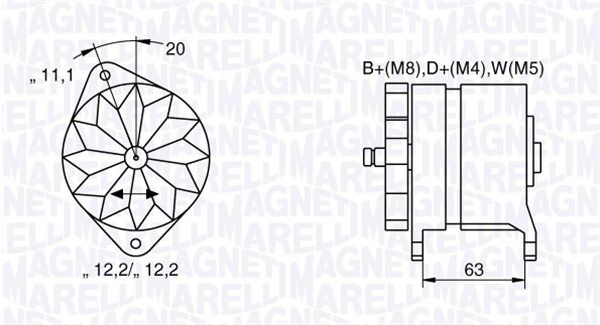 MAGNETI MARELLI 063534690480 Alternator