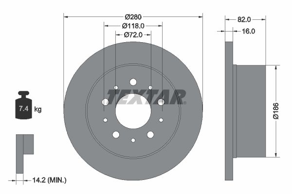 TEXTAR 92116103 Brake disc