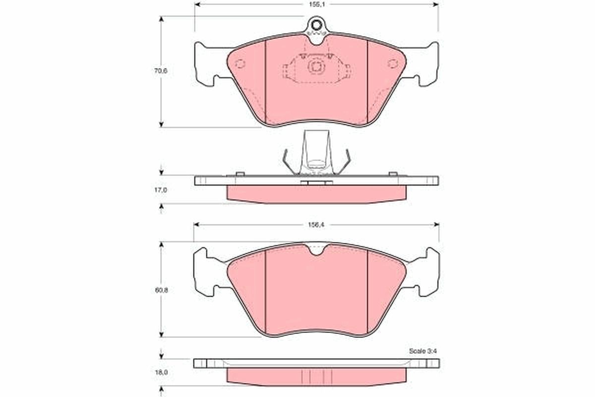 TRW GDB1166 Brake pad set, disc brake