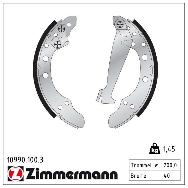 ZIMMERMANN 10990.100.3 Brake shoe set