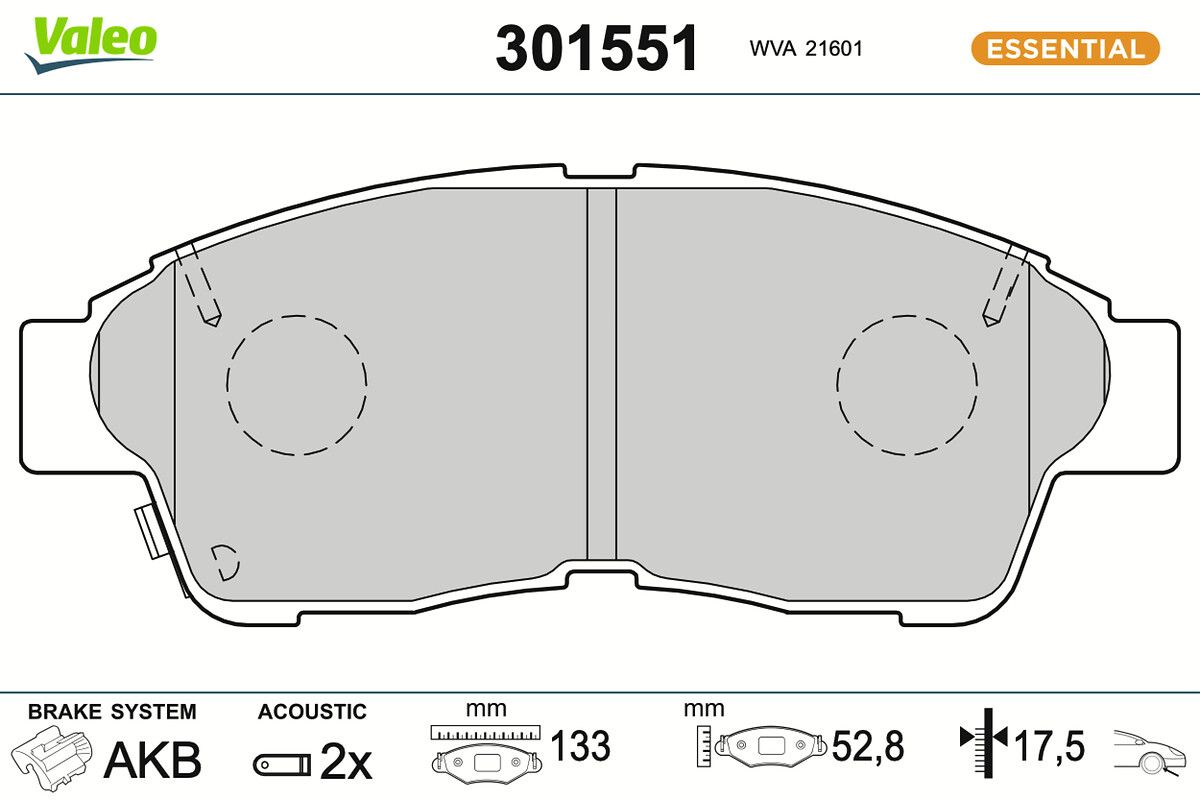 VALEO 301551 Brake pad set, disc brake