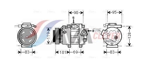 AVA CLEVER CHOICE HYAK237 Compressor, air conditioning