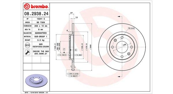 MAGNETI MARELLI 360406040200 Brake disc