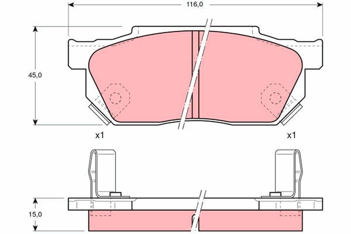 TRW GDB325 Brake pad set, disc brake