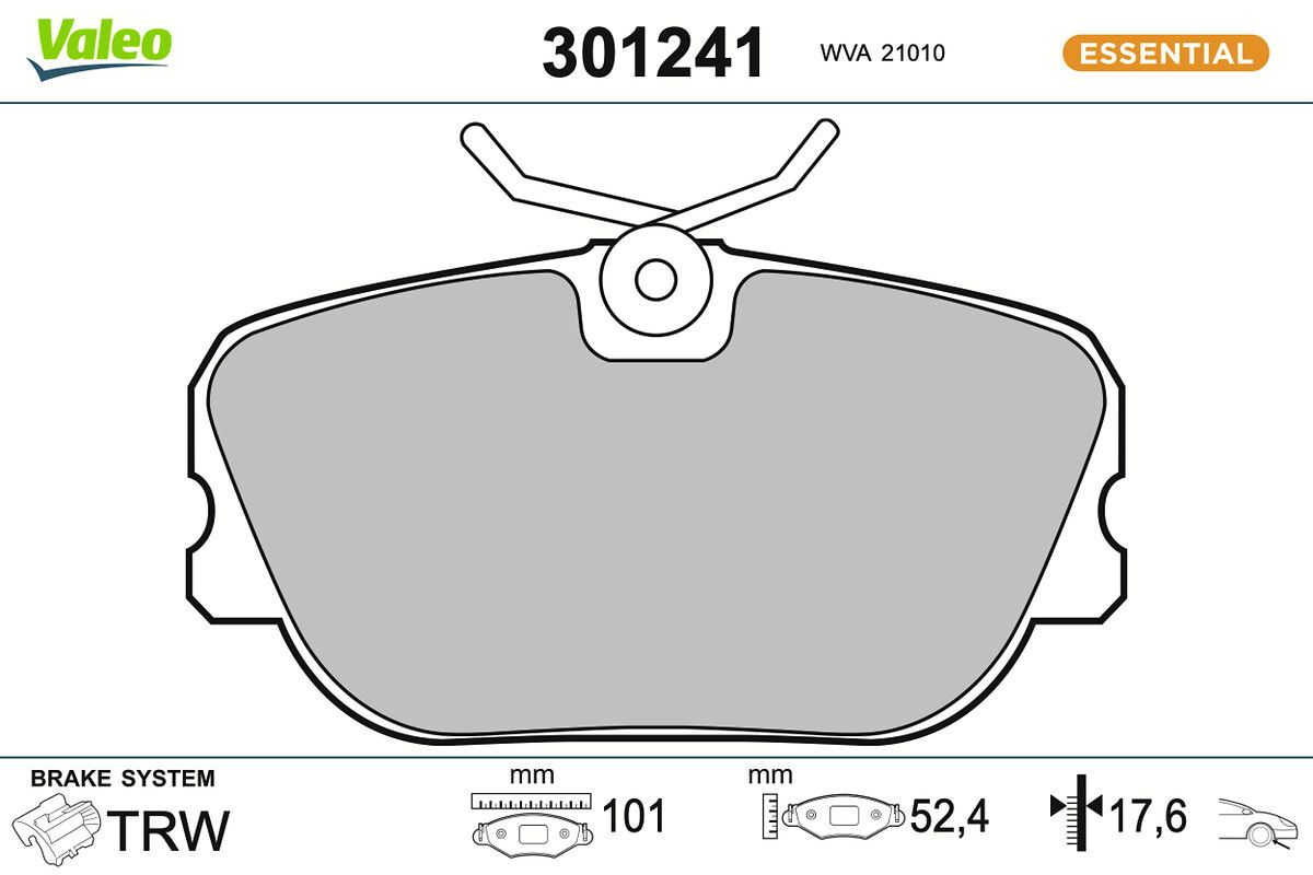 VALEO 301241 Brake pad set, disc brake