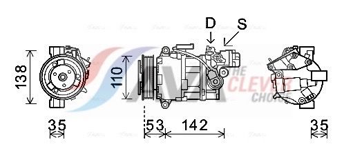 AVA CLEVER CHOICE BWAK393 Compressor, air conditioning