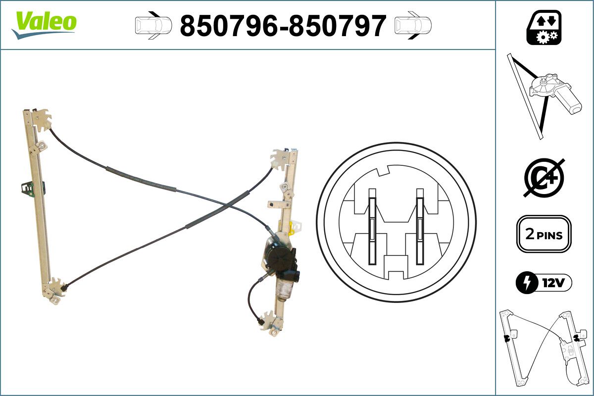 VALEO 850797 Window regulator