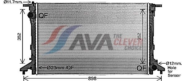 AVA CLEVER CHOICE AI2441 Radiator, engine cooling