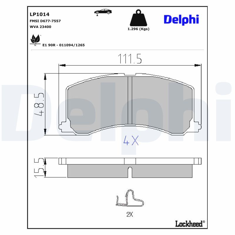 DELPHI LP1014 Brake pad set, disc brake