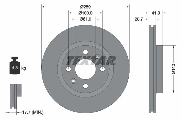 TEXTAR 92292103 Brake disc