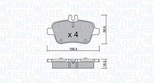 MAGNETI MARELLI 363916060843 Brake pad set, disc brake