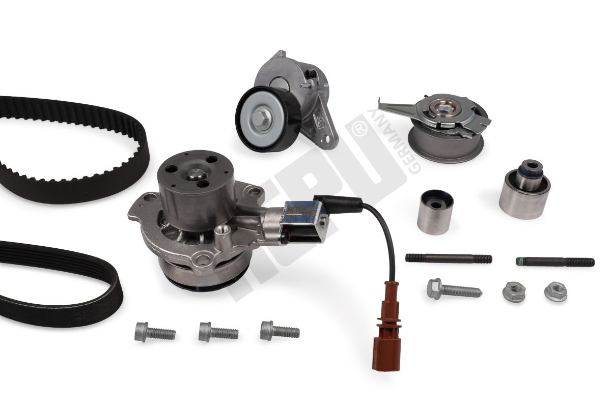 HEPU PK06690-XT1 Water pump + timing/v-ribbed belt set