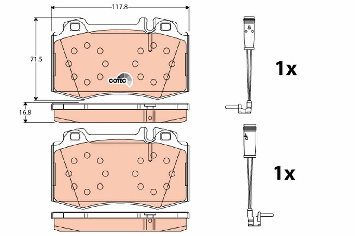 TRW GDB1543 Brake pad set, disc brake