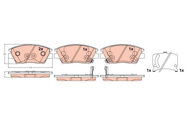 TRW GDB2371 Brake pad set, disc brake