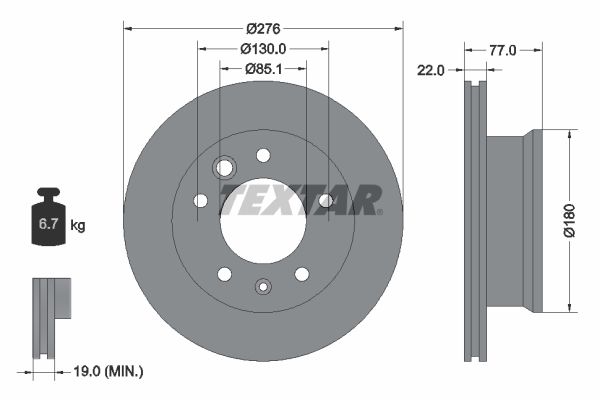 TEXTAR 92131503 Brake disc