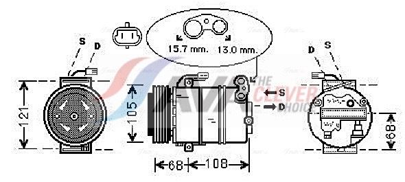 AVA CLEVER CHOICE OLAK138 Compressor, air conditioning