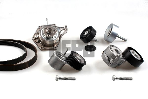 HEPU PK06631 Water pump + v-ribbed belt kit