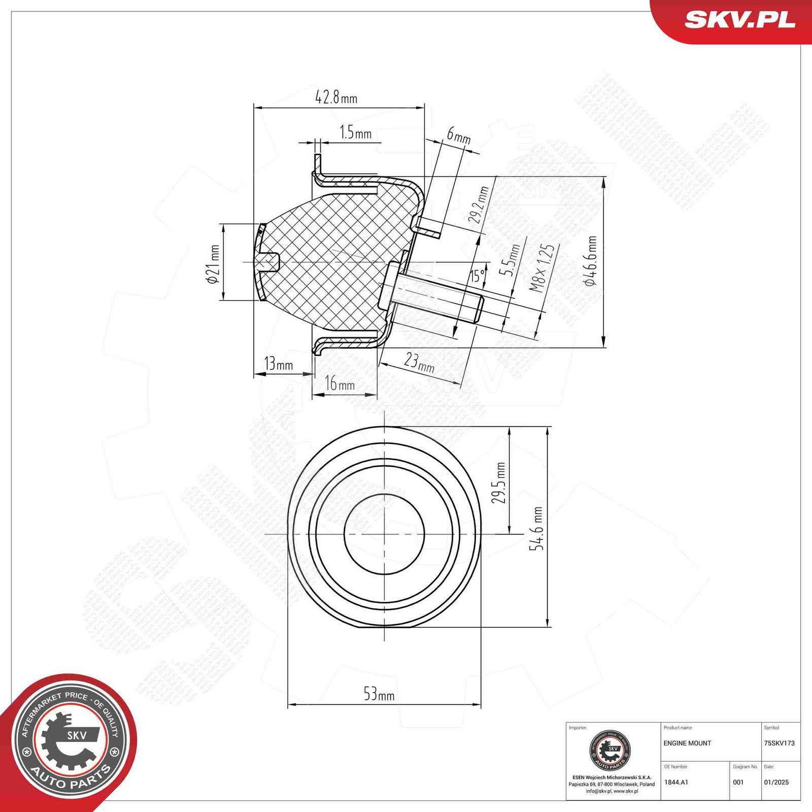 ESEN SKV 75SKV173 Mounting, engine