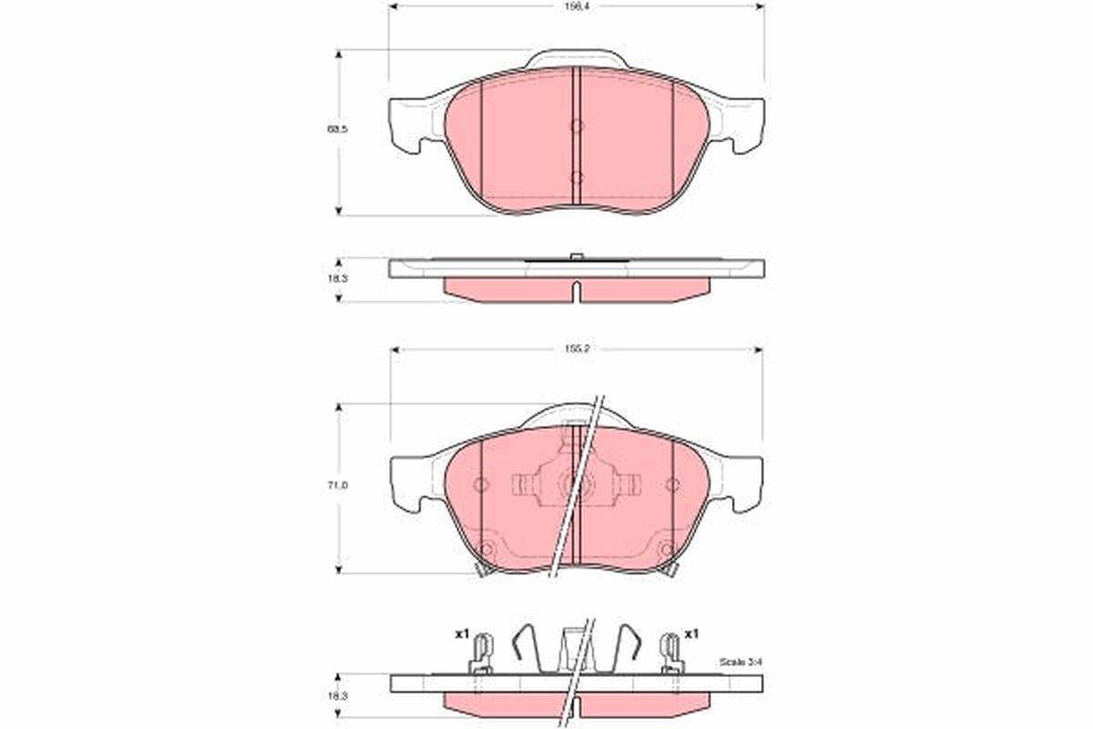 TRW GDB3335 Brake pad set, disc brake