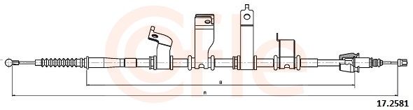 COFLE 92.17.2581 Cable pull, parking brake
