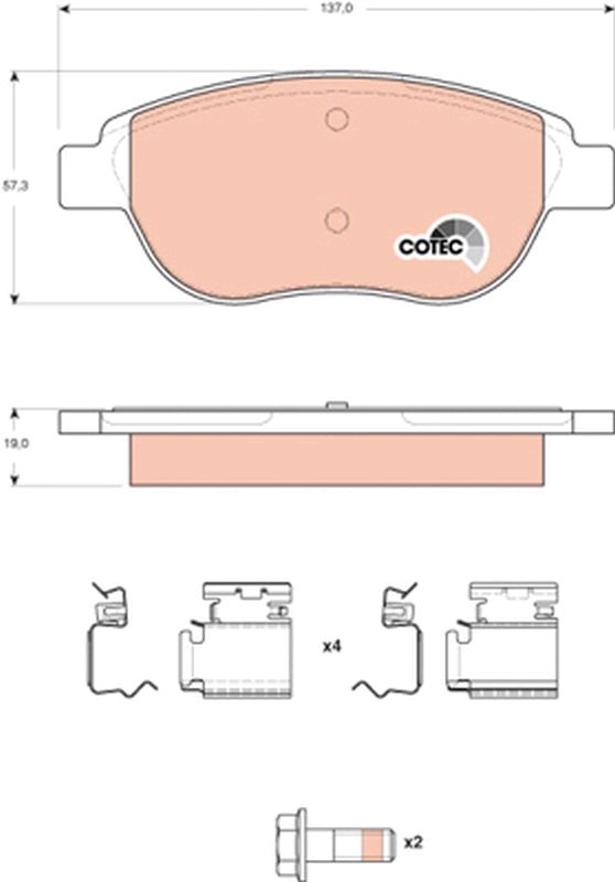 TRW GDB1676 Brake pad set, disc brake