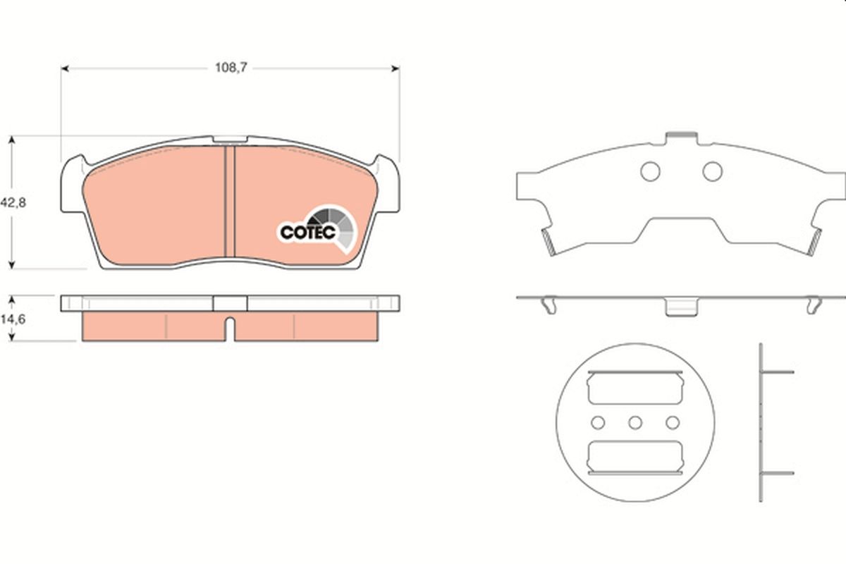TRW GDB3411 Brake pad set, disc brake
