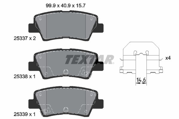 TEXTAR 2533701 Brake pad set, disc brake