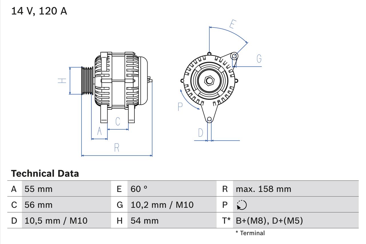 BOSCH 0 986 044 410 Alternator