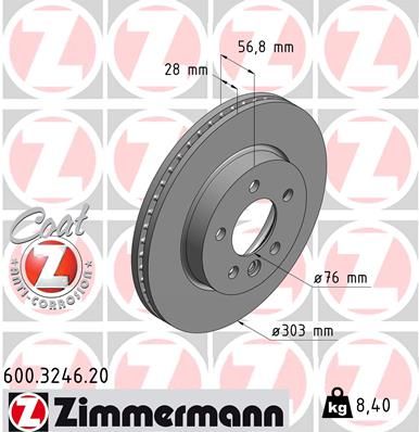 ZIMMERMANN 600.3246.20 Brake disc