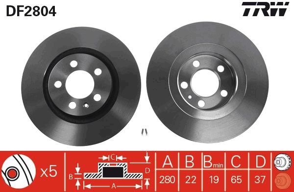 TRW DF2804 Brake disc