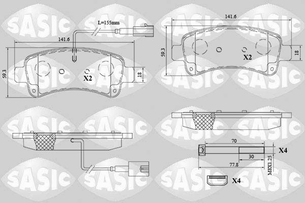 SASIC 6210091 Brake pad set, disc brake