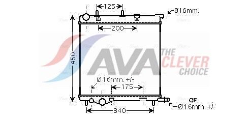 AVA CLEVER CHOICE PE2368 Radiator, engine cooling