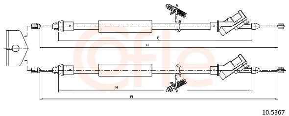 COFLE 10.5367 Cable pull, parking brake