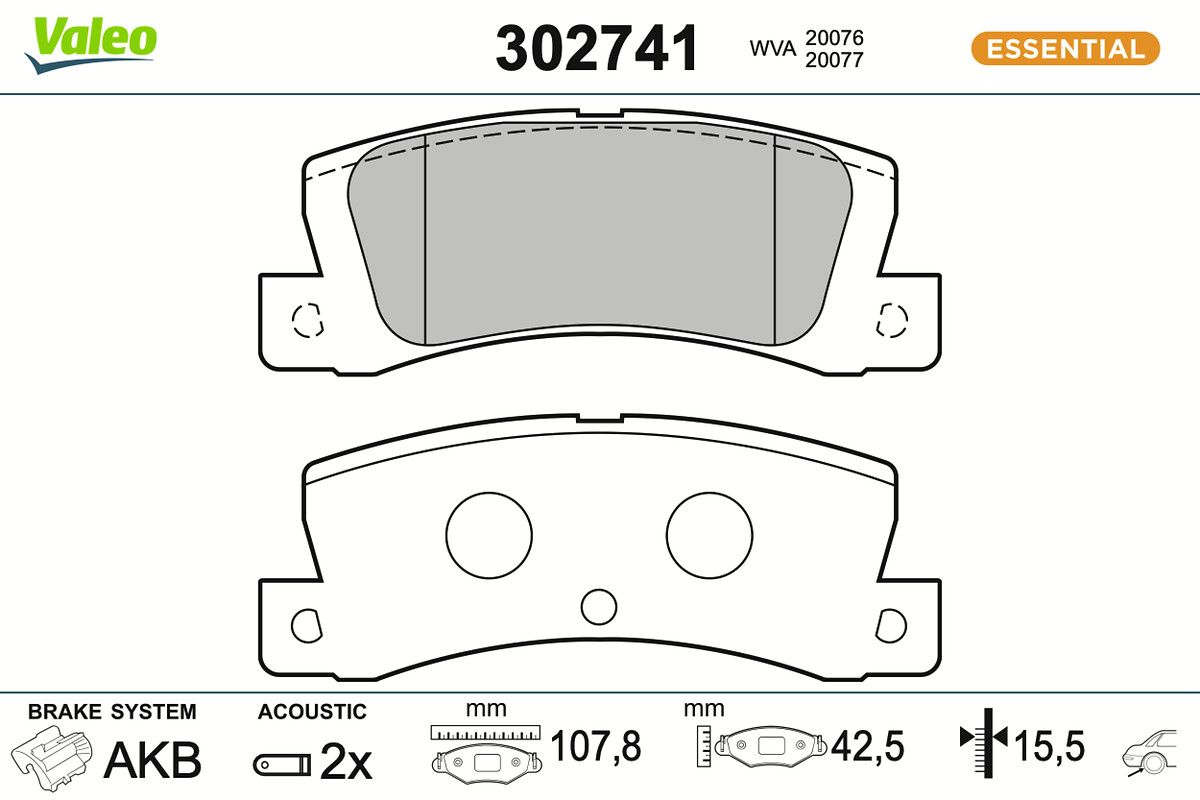VALEO 302741 Brake pad set, disc brake