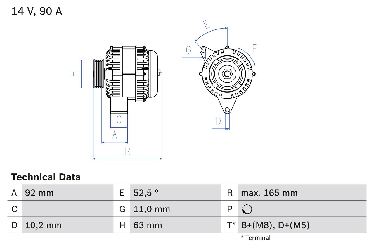 BOSCH 0 986 040 210 Alternator