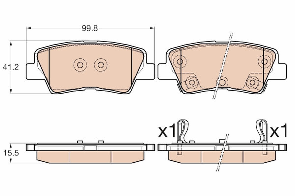 TRW GDB3569 Brake pad set, disc brake