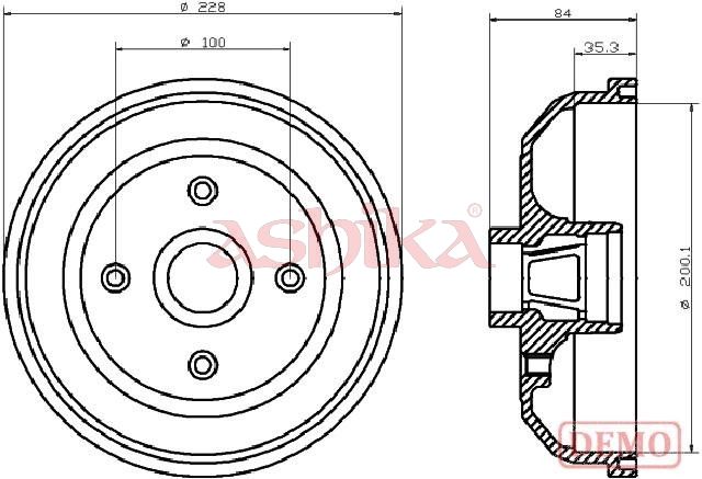 ASHIKA 56-00-0406C Brake drum