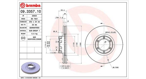MAGNETI MARELLI 360406041900 Brake disc