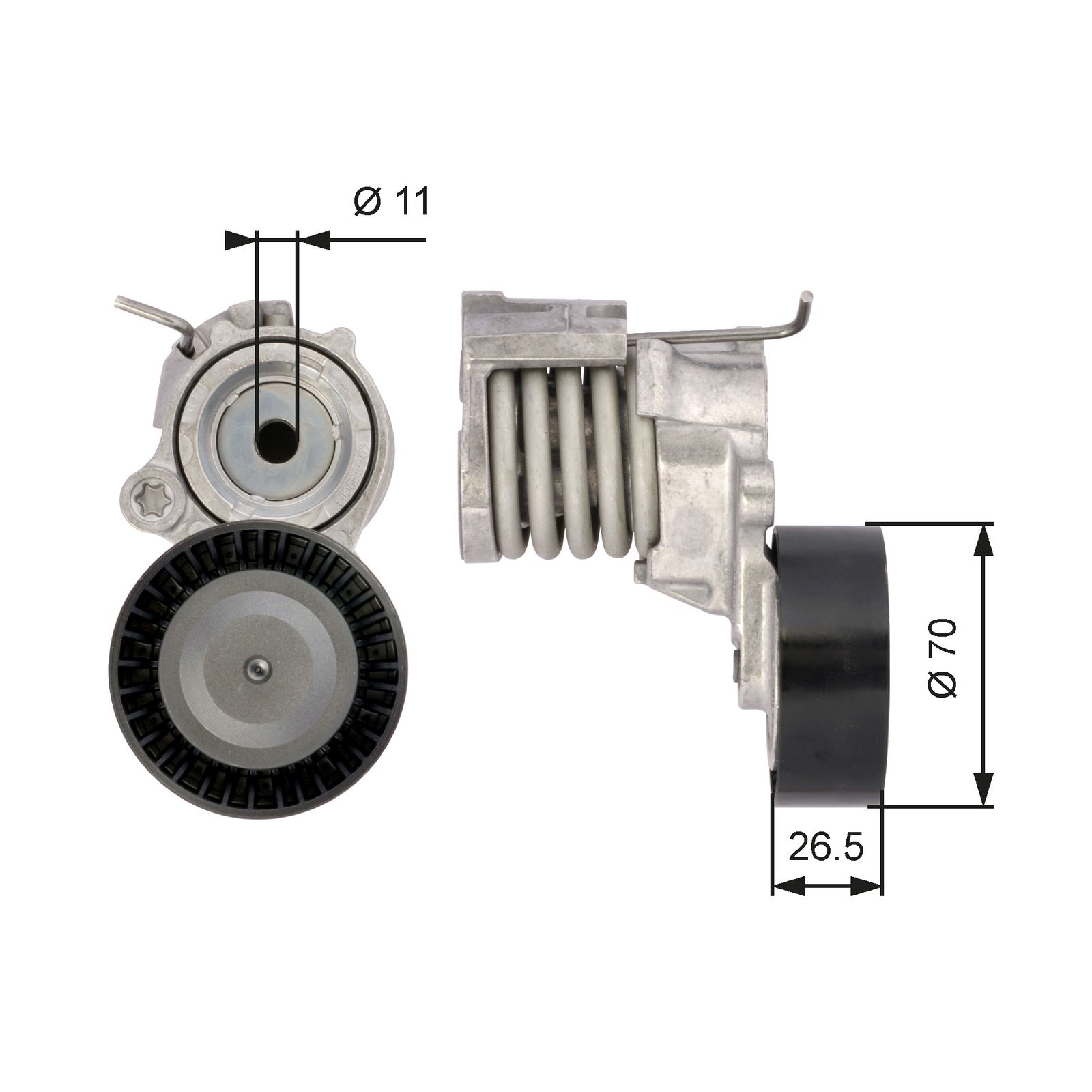 GATES T39115 Belt tensioner, v-ribbed belt