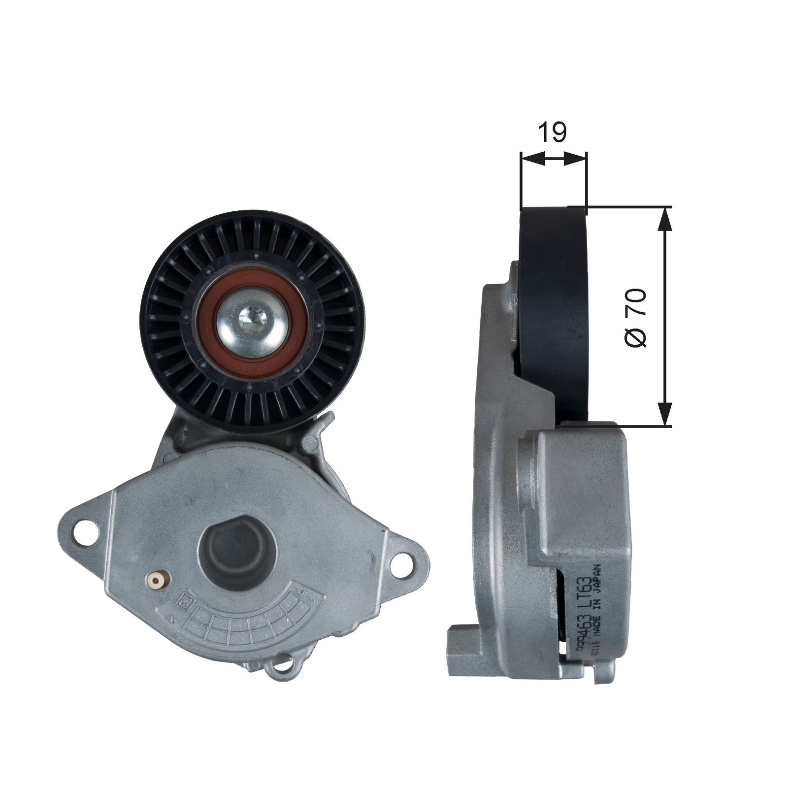 GATES T39355 Belt tensioner, v-ribbed belt