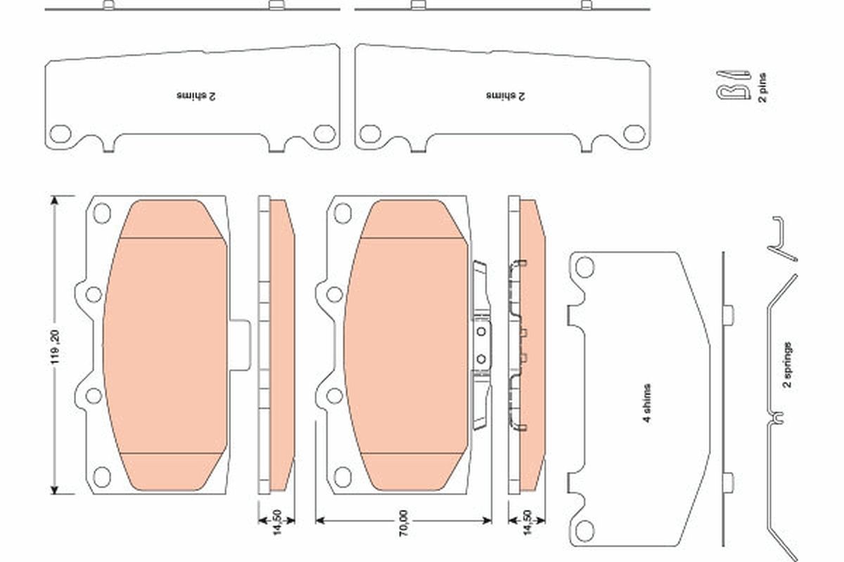 TRW GDB3470 Brake pad set, disc brake