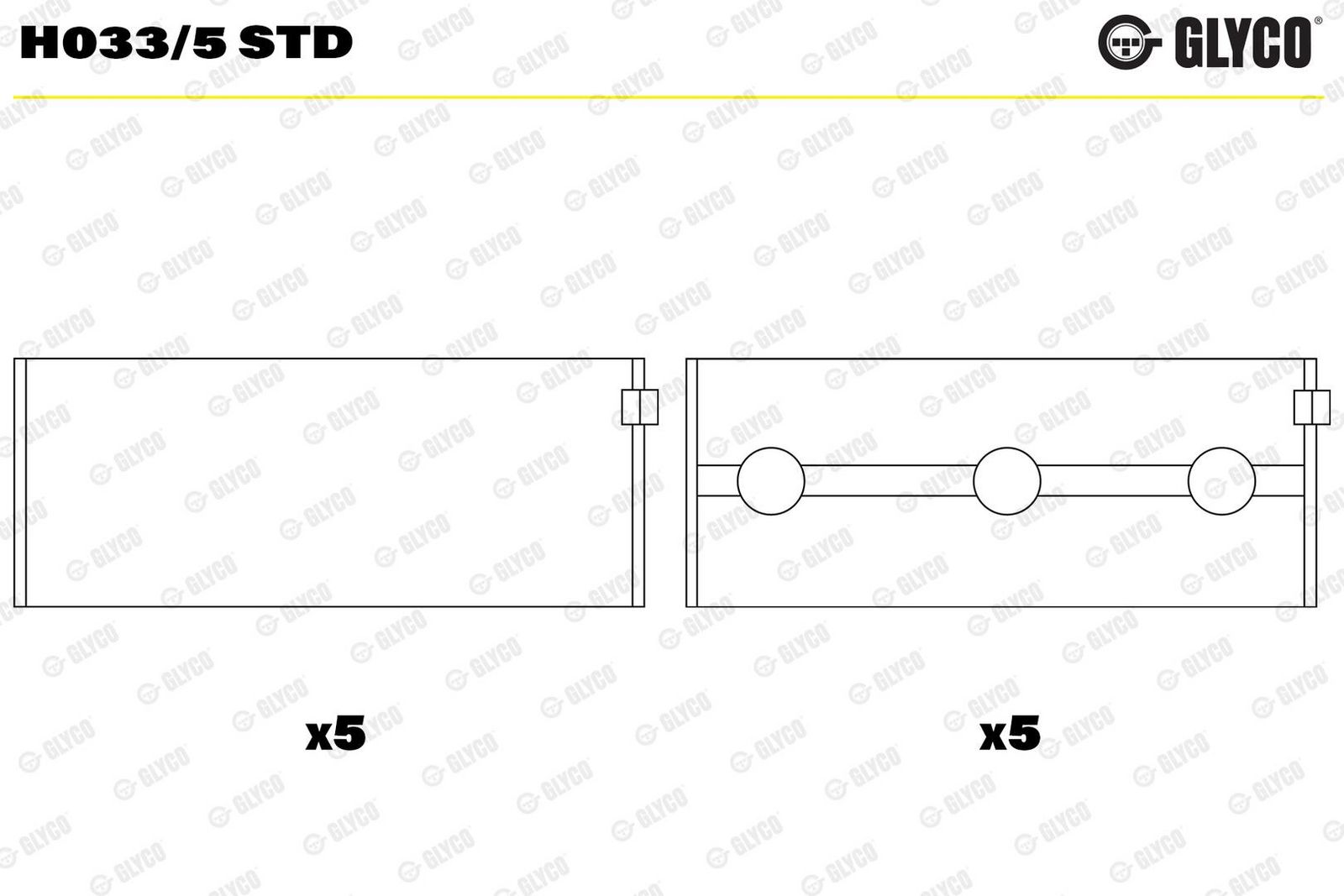 GLYCO H033/5 STD Crankshaft bearing shell