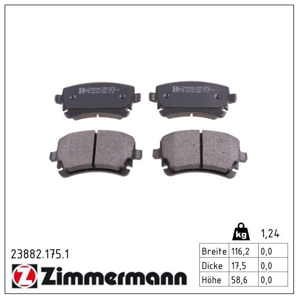 ZIMMERMANN 23882.175.1 Brake pad set, disc brake