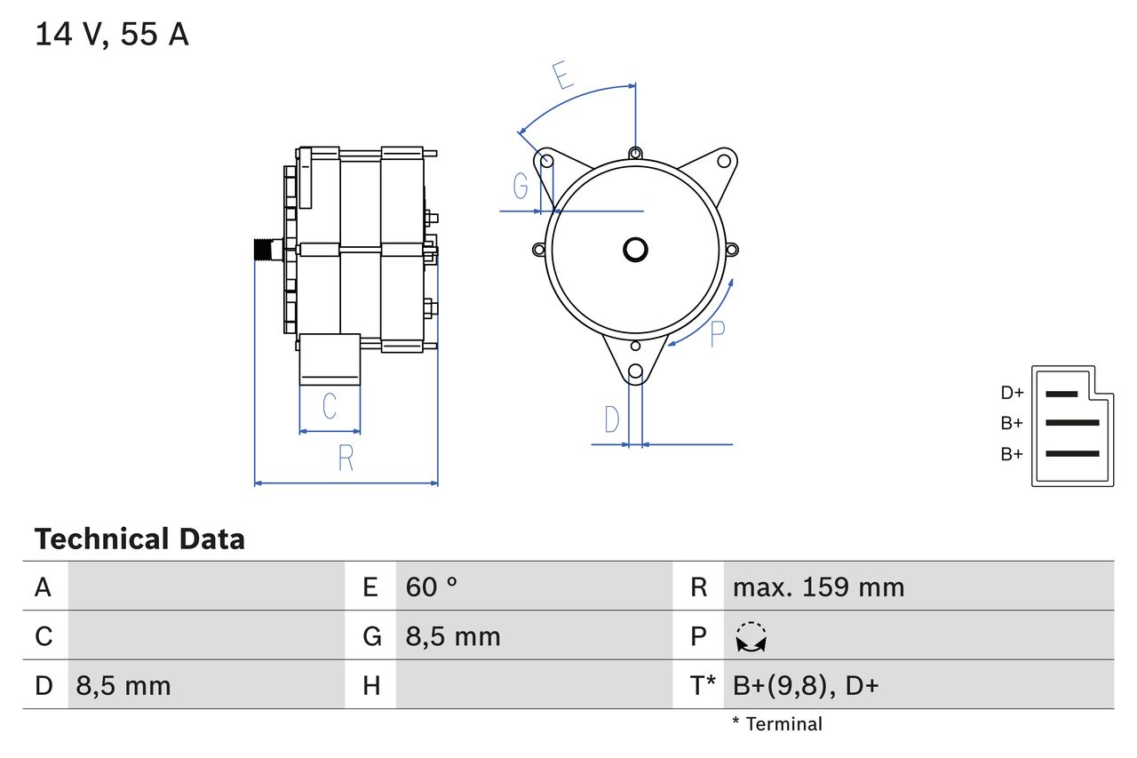 BOSCH 0 986 031 020 Alternator