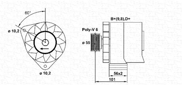 MAGNETI MARELLI 943356620010 Alternator